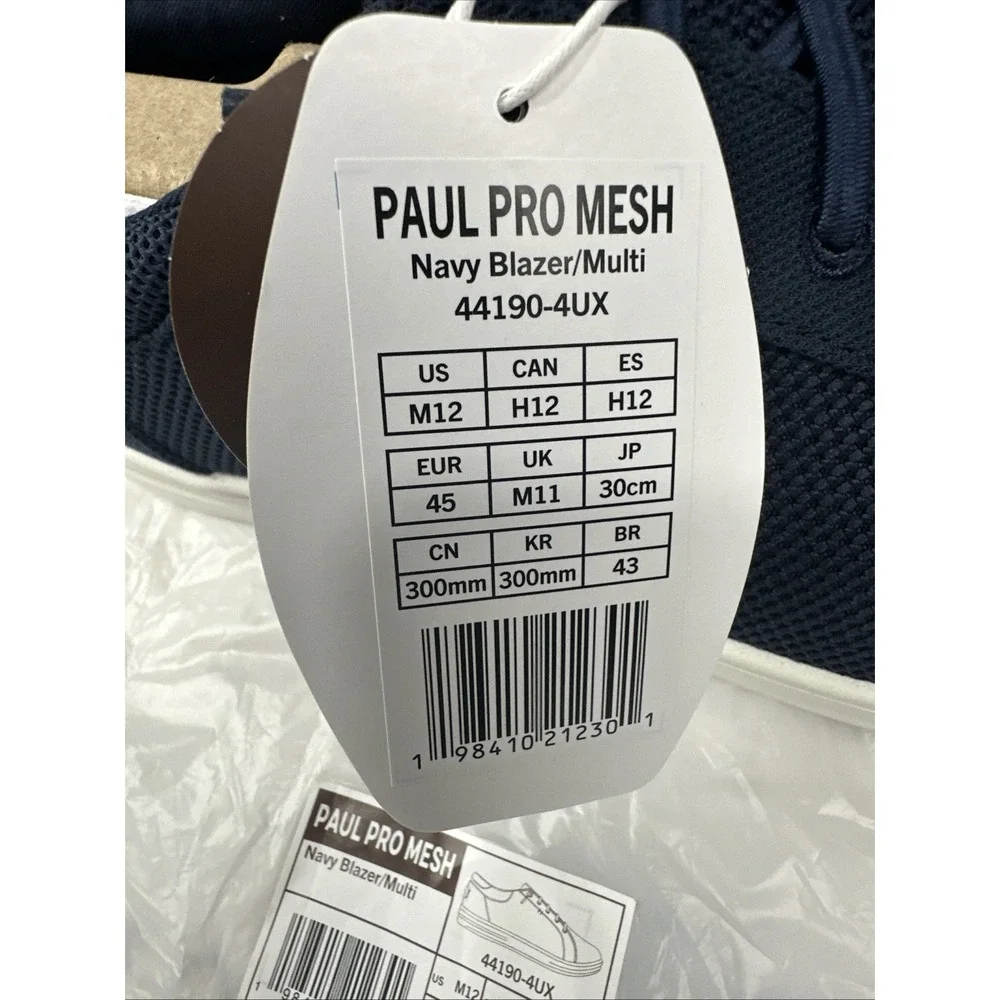 Hey Dude Paul Pro Mesh Navy Blazer/Multi  Mens Sneakers 44190-4UX Size 12 NEW